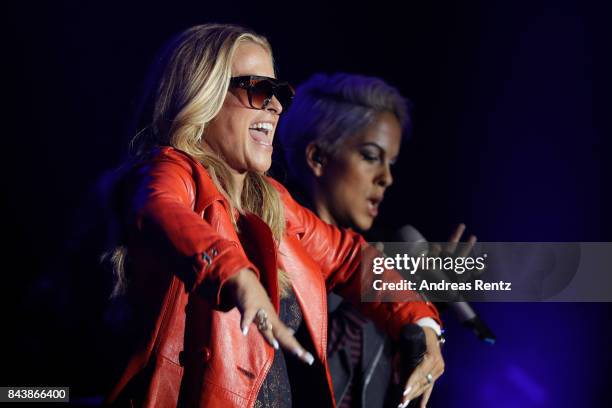 Anastacia performs on stage during the ALDI SUED x Anastacia collection launch 'Music loves Fashion' at E-Werk on September 7, 2017 in Cologne,...