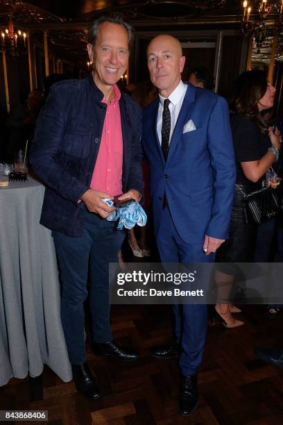 Dylan Jones and Richard E Grant attend the launch of new book "David Bowie: A Life" at the Hotel Cafe Royal on September 7, 2017 in London, England.