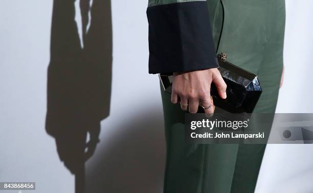 Kate Mara, bag detail, attends Noon By Noor September 2017, New York Fashion Week: The Shows at Gallery 3, Skylight Clarkson Sq on September 7, 2017...