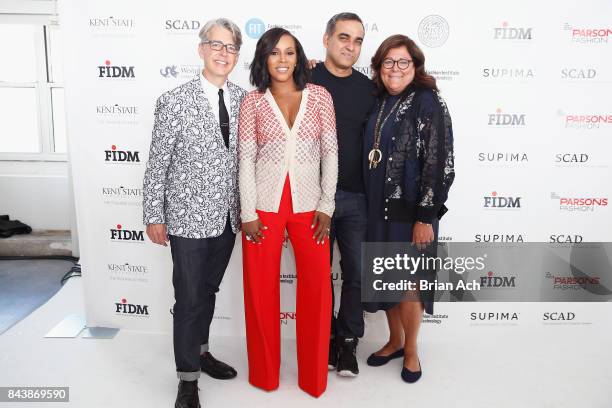 Buxton Midyette, June Ambrose, Bibhu Mohapatra, and Fern Mallis attend Supima Design Competition SS18 runway show during New York Fashion Week at...