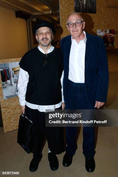 Chief Curator of the Elysee Museum in Lausanne, Marc Donnadieu and artist Richard Wentworth attend the "Richard Wentworth a la Maison Alaia"...