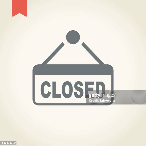 ilustraciones, imágenes clip art, dibujos animados e iconos de stock de icono de signo de tienda cerrada - closed