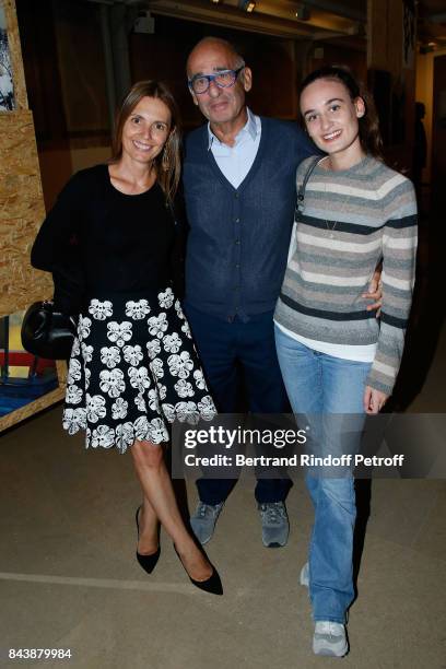 Didier Krzentowski with his wife Clemence and their daughter Clara attend the "Richard Wentworth a la Maison Alaia" Exhibition Opening at Azzedine...