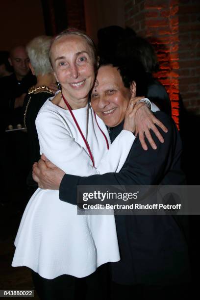 Carla Sozzani and Azzedine Alaia attend the "Richard Wentworth a la Maison Alaia" Exhibition Opening at Azzedine Alaia Gallery on September 7, 2017...