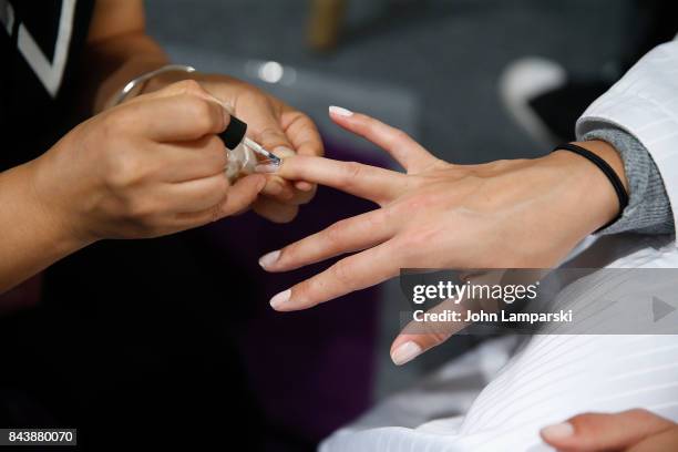 Models prepare backstage during the Noon By Noor September 2017, New York Fashion Week: The Shows at Gallery 3, Skylight Clarkson Sq on September 7,...