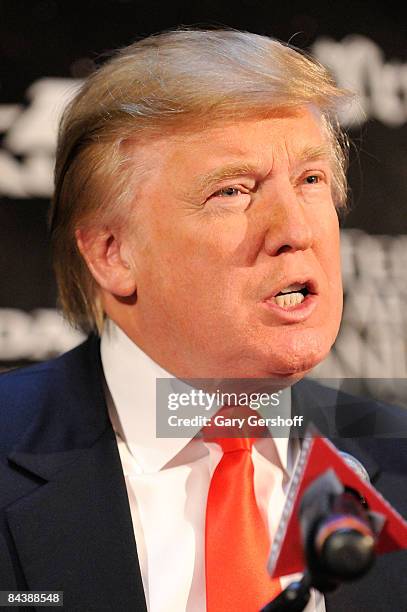 Chairman and president, The Trump Organization, Donald Trump, attends the "Day of Reckoning" press conference at Trump Tower on January 20, 2009 in...