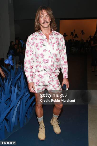 Musician Casey Spooner attends the Adam Selman fashion show during New York Fashion Week Presented By MADE at Gallery 2, Skylight Clarkson Sq on...