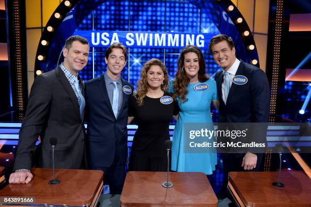 Faith Evans vs Ross Mathews and USA Gymnastics vs USA Swimming" - The celebrity teams competing to win cash for their charities feature the families...