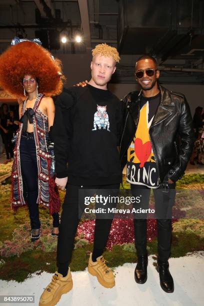 Model Shaun Ross and actor Eric West attend the Laurence & Chico presentation during New York Fashion Week: The Shows at Gallery 3, Skylight Clarkson...