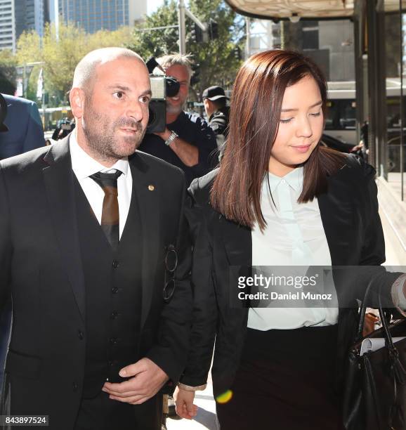 Celebrity chef George Calombaris arrives to Downing Centre Local Court on September 8, 2017 in Sydney, Australia. The celebrity chef was charged with...