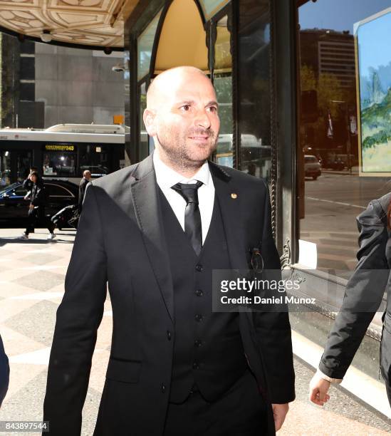 Celebrity chef George Calombaris arrives to Downing Centre Local Court on September 8, 2017 in Sydney, Australia. The celebrity chef was charged with...