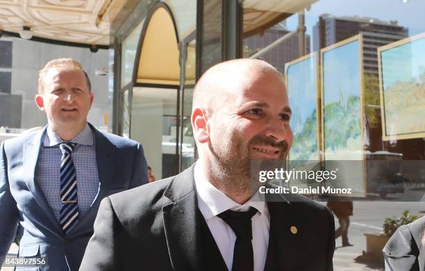 Celebrity chef George Calombaris arrives to Downing Centre Local Court on September 8, 2017 in Sydney, Australia. The celebrity chef was charged with...