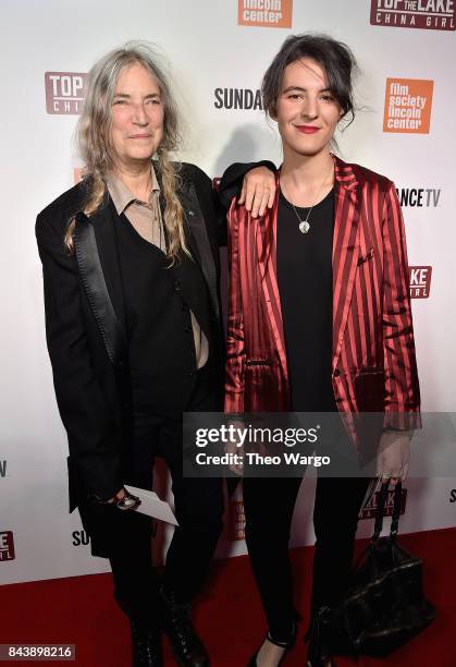 Patti Smith and Jesse Smith attend "Top Of The Lake China Girl" Premiere at Walter Reade Theater on September 7, 2017 in New York City.