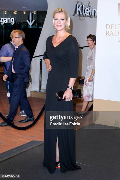 Former german skier Maria Hoefl-Riesch attends the 'Deutscher Radiopreis' at Elbphilharmonie on September 7, 2017 in Hamburg, Germany.