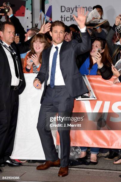 Charlie Hunnam attends the 'Papillon' premiere during the 2017 Toronto International Film Festival at Princess of Wales Theatre on September 7, 2017...