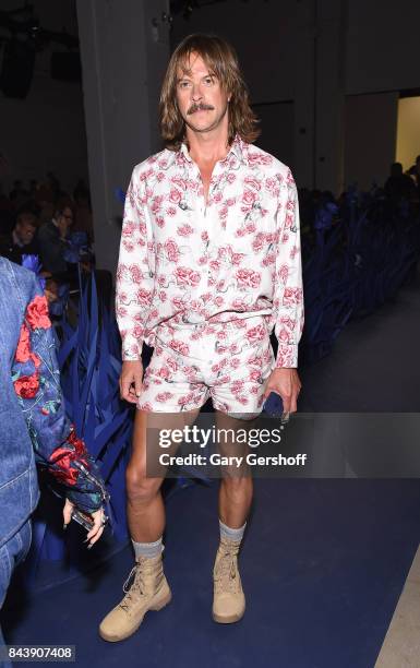 Artist and musician Casey Spooner attends the Adam Selman fashion show during New York Fashion Week at Gallery 2, Skylight Clarkson Sq on September...