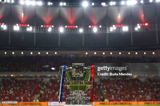 General trophy view before a match between Flamengo and Cruzeiro part of Copa do Brasil 2017 Finals at Maracana Stadium on September 07, 2017 in Rio...