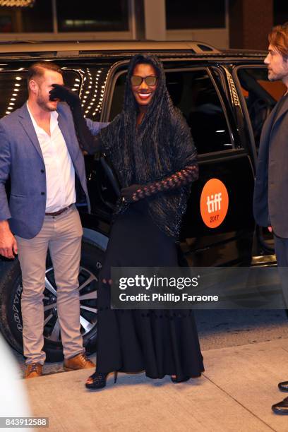 Grace Jones attends the 'Grace Jones: Bloodlight And Bami' premiere during the 2017 Toronto International Film Festival at The Elgin on September 7,...