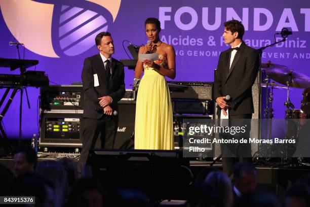 Model Lais Ribeiro speaks on stage during the Alcides & Rosaura Foundations' "A Brazilian Night" to Benefit Memorial Sloan Kettering Cancer Center at...