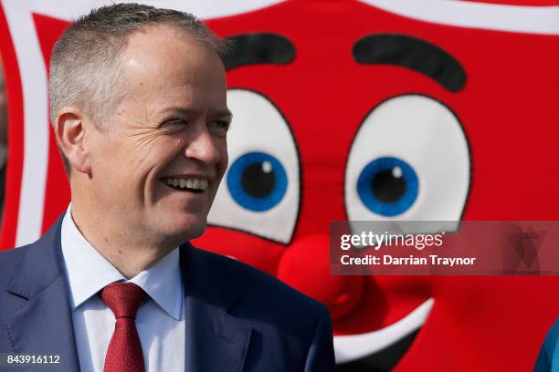 The Leader of the Opposition, Bill Shorten takes part in the launch of the Salvation Army's 'Walk the Walk' campaign to raise awareness of...