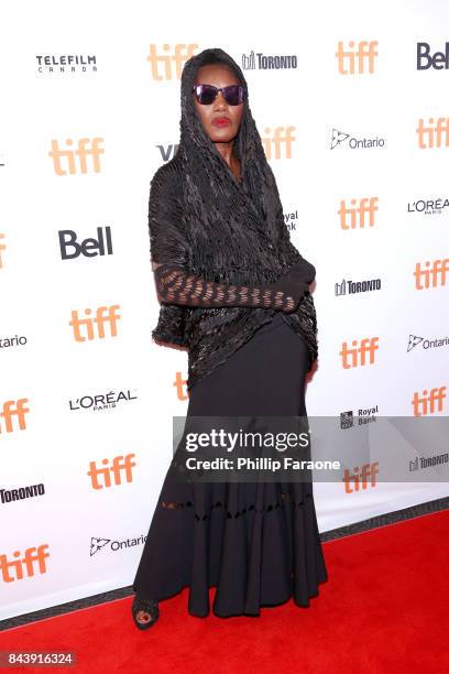 Grace Jones attends the 'Grace Jones: Bloodlight And Bami' premiere during the 2017 Toronto International Film Festival at The Elgin on September 7,...