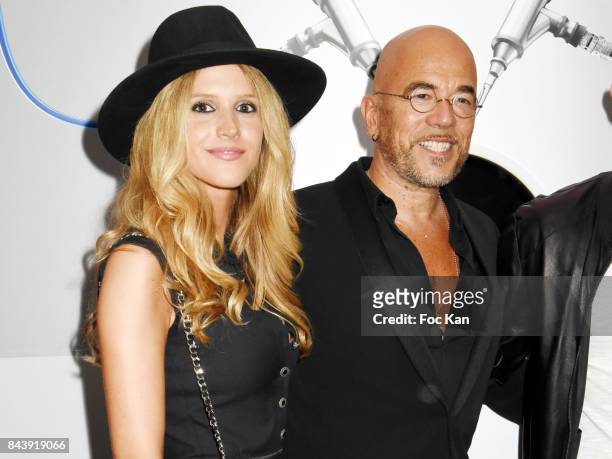 Julie Hantson Obispo and her husband Pascal Osbipo attend the HYT Watches Launch Party at VIP Room Theater on September 7, 2017 in Paris, France.