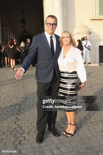 John Corbett and Bo Derek attend the Dinner and Entertainment at Palazzo Colonna as part of the 2017 Celebrity Fight Night in Italy Benefiting The...