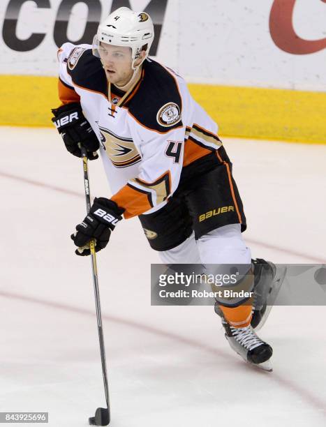 Cam Fowler of the Anaheim Ducks plays in the game against the Arizona Coyotes at Gila River Arena on March 3, 2015 in Glendale, Arizona.