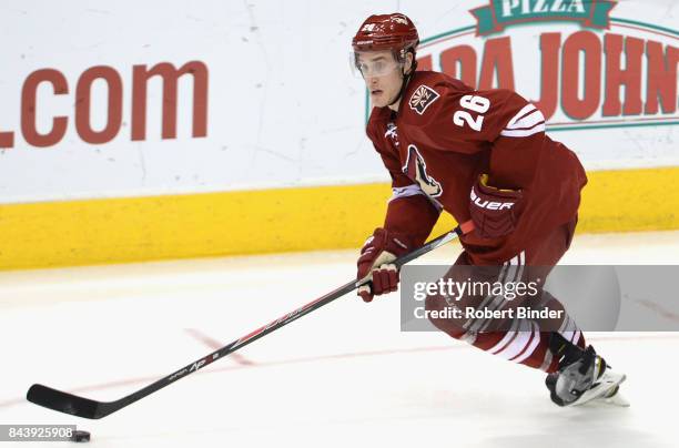 Michael Stone of the Arizona Coyotes plays in the game against the Anaheim Ducks at Gila River Arena on March 3, 2015 in Glendale, Arizona.