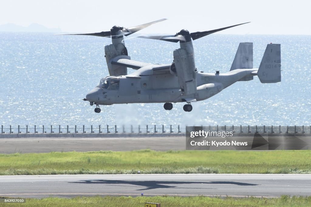 Troubled Osprey leaves Oita airport