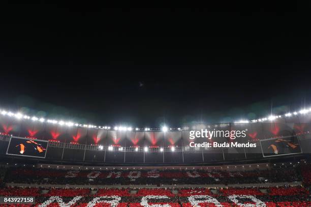 General view before a match between Flamengo and Cruzeiro part of Copa do Brasil 2017 Finals at Maracana Stadium on September 07, 2017 in Rio de...