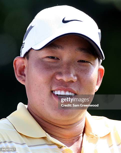 Anthony Kim waits to play shot during the third round of the Mercedes-Benz Championship at the Plantation Course on January 10, 2009 in Kapalua,...