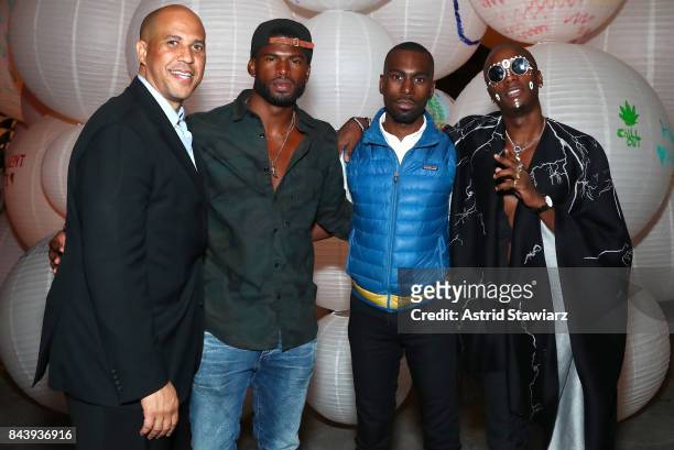 Cory Booker, Broderick Hunter, DeRay Mckesson, and Young Paris attend the Refinery29 Third Annual 29Rooms: Turn It Into Art event on September 7,...