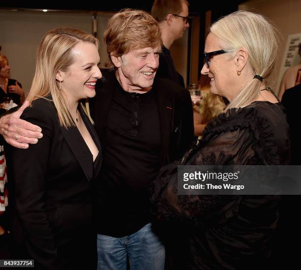 Elisabeth Moss, Robert Redford and Jane Campion attend "Top Of The Lake China Girl" Premiere at Walter Reade Theater on September 7, 2017 in New York...