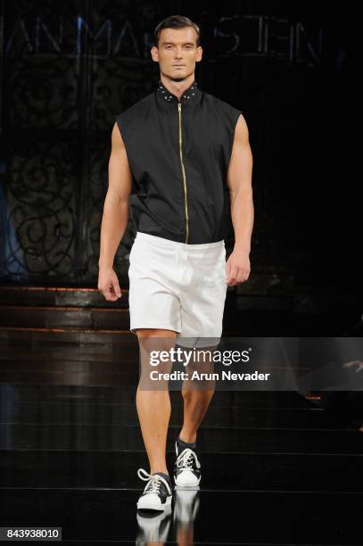 Michal Komosny walks the runway for Jonathan Marc Stein Fashion Show at Art Hearts Fashion SS/18 at The Angel Orensanz Foundation on September 7,...