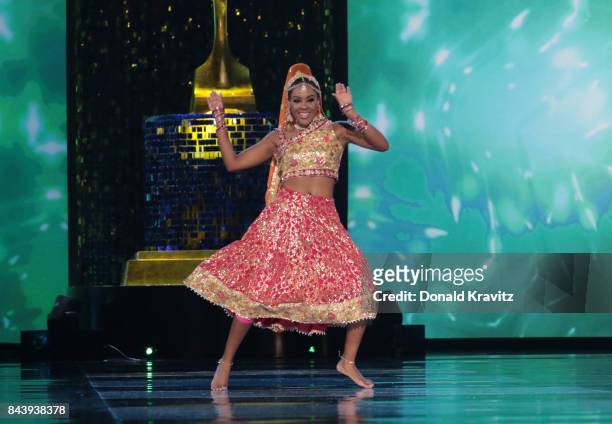 Miss Missouri 2017 Jennifer Davis - Bollywood - participates in talent showcase during Miss America 2018 - Second Night of Preliminary Competition at...