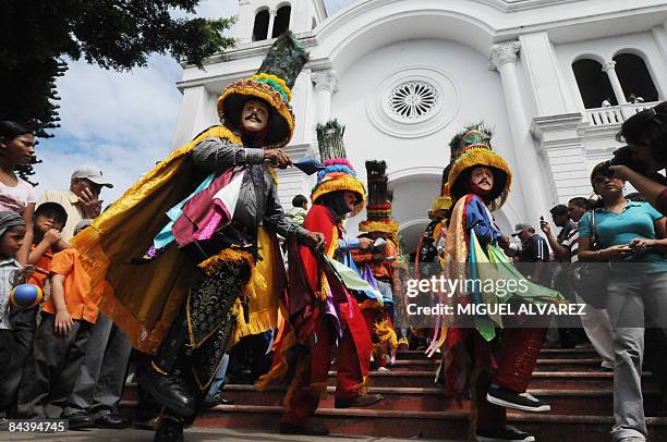 By Julia Rios - A group of dancers perform the traditional dances "El Macho Raton", "El Toro Huaco" and "El Gueguense" on January 20 during the...