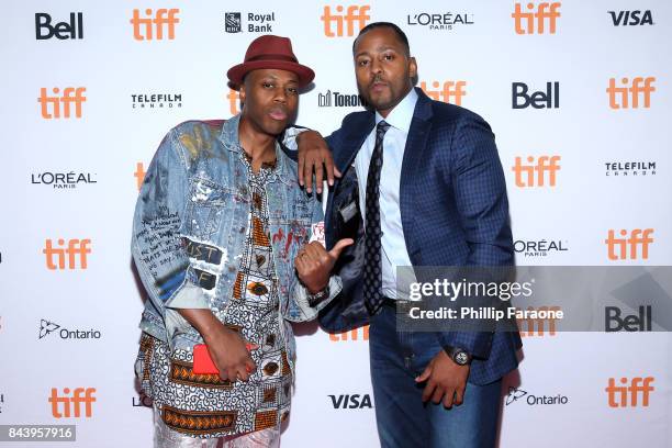 Kardinal Offishall and Morris 'Mo Pete' Peterson attend the 'Bodied' premiere during the 2017 Toronto International Film Festival at Ryerson Theatre...