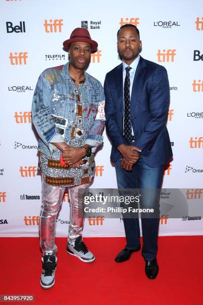 Kardinal Offishall and Morris 'Mo Pete' Peterson attend the 'Bodied' premiere during the 2017 Toronto International Film Festival at Ryerson Theatre...