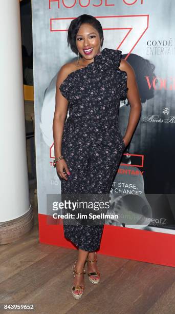 Personality Alicia Quarles attends the premiere of "House of Z" hosted by Brooks Brothers with The Cinema Society at Crosby Street Hotel on September...