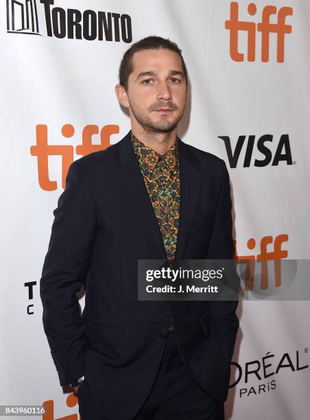 Shia LaBeouf attends the 'Borg/McEnroe' premiere during the 2017 Toronto International Film Festival at Roy Thomson Hall on September 7, 2017 in...