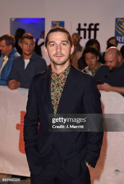 Shia LaBeouf attends the 'Borg/McEnroe' premiere during the 2017 Toronto International Film Festival at Roy Thomson Hall on September 7, 2017 in...