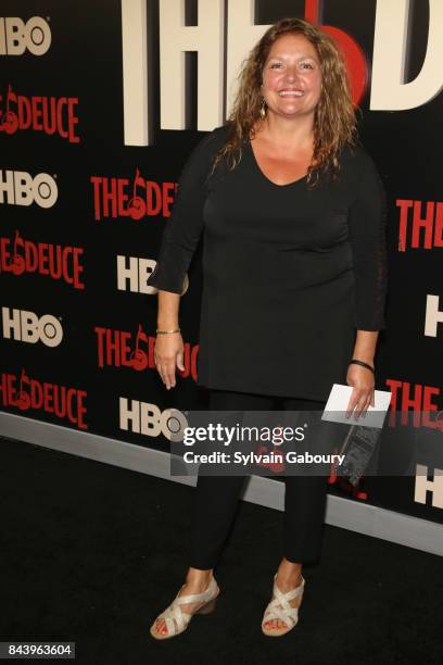 Aida Turturro attends "The Deuce" New York Premiere - Arrivals at SVA Theater on September 7, 2017 in New York City.