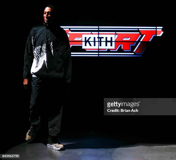Retired NBA player Scottie Pippin walks the runway during the Kith Sport fashion show at the Classic Car Club on September 7, 2017 in New York City.
