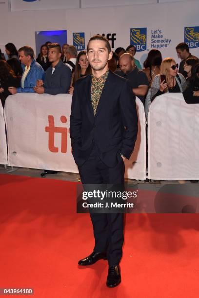 Shia LaBeouf attends the 'Borg/McEnroe' premiere during the 2017 Toronto International Film Festival at Roy Thomson Hall on September 7, 2017 in...