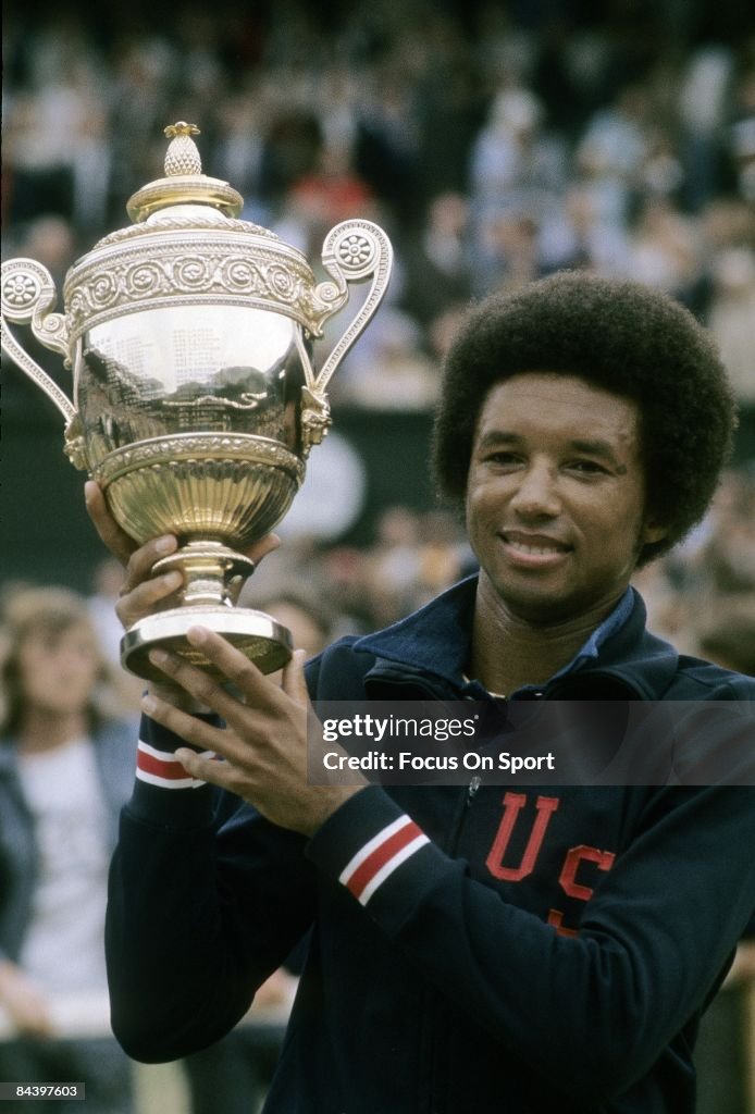 July 1975: Wimbledon Lawn Tennis Championships, Arthur Ashe v Jimmy Connors