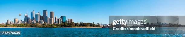 sydney harbour panoramablick - australia panoramic stock-fotos und bilder