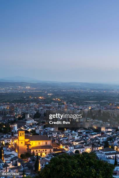 granada (alhambra) - albaicín old town - andalusia/ spain - albaicín stock pictures, royalty-free photos & images