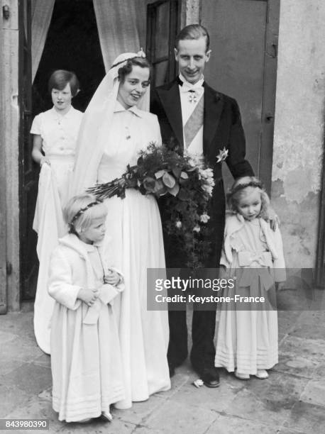 Mariage d'Armgard von Veltheim et du prince Guillaume Charles de Prusse le 2 mars 1952.