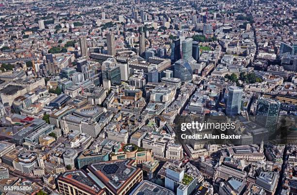 aerial view of the west end of london - west end london fotografías e imágenes de stock